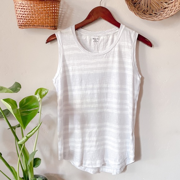 Madewell Tops - Madewell Whisper Cotton Tank Gray White Stripe